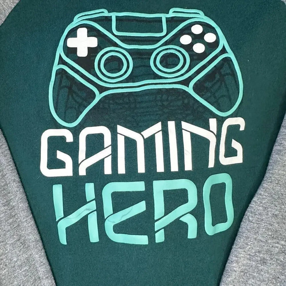 Children's Place Boys‎ Long Sleeve Shirt Gray/green  Graphic size s 5/6 set of 2 - Picture 9 of 12